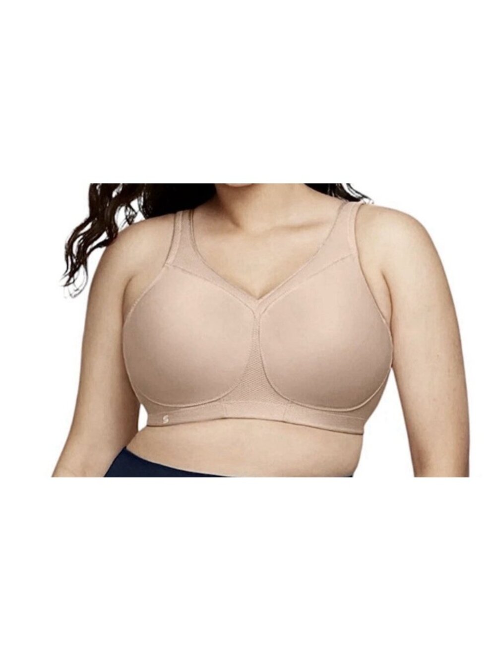 Glamorise 1006 Full Figure MagicLift Seamless Wire Free Sports Bra 38DD Beige